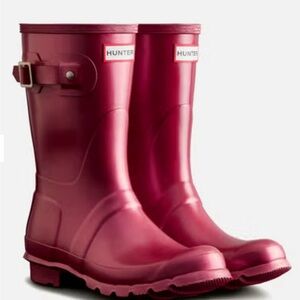 hunter original short nebula hayes burgundy rain boots | women’s 8
